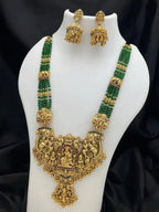 Jewel City Handcrafted Gold-Plated Traditional Indian Temple Necklace Set , Pendant & Jhumka Earrings – Ethnic Jewelry Set | Grocsy