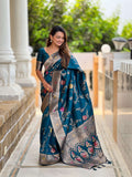 Vedant Vastram Soft Litchi Silk Banarasi Silk Jacquard Saree - Morpich | Grocsy