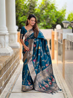 Vedant Vastram Soft Litchi Silk Banarasi Silk Jacquard Saree - Morpich | Grocsy