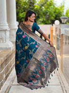 Vedant Vastram Soft Litchi Silk Banarasi Silk Jacquard Saree - Morpich | Grocsy