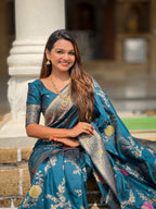 Vedant Vastram Soft Litchi Silk Banarasi Silk Jacquard Saree - Morpich | Grocsy