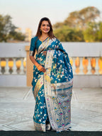 Vedant Vastram Soft Litchi Silk Banarasi Silk Jacquard Saree - Morpich | Grocsy