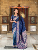Vedant Vastram Soft Litchi Silk Banarasi Silk Jacquard Saree - Morpich | Grocsy