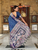 Vedant Vastram Soft Litchi Silk Banarasi Silk Jacquard Saree - Morpich | Grocsy