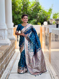 Vedant Vastram Soft Litchi Silk Banarasi Silk Jacquard Saree - Morpich | Grocsy
