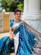 Vedant Vastram Soft Litchi Silk Banarasi Silk Jacquard Saree - Morpich | Grocsy