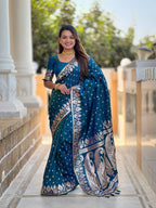 Vedant Vastram Soft Litchi Silk Banarasi Silk Jacquard Saree - Morpich | Grocsy