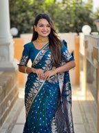 Vedant Vastram Soft Litchi Silk Banarasi Silk Jacquard Saree - Morpich | Grocsy
