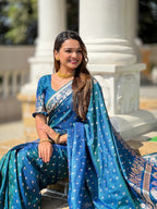 Vedant Vastram Soft Litchi Silk Banarasi Silk Jacquard Saree - Morpich | Grocsy