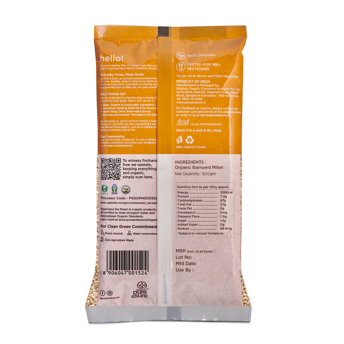Pure & Sure Organic Barnyard Millet | Grocsy