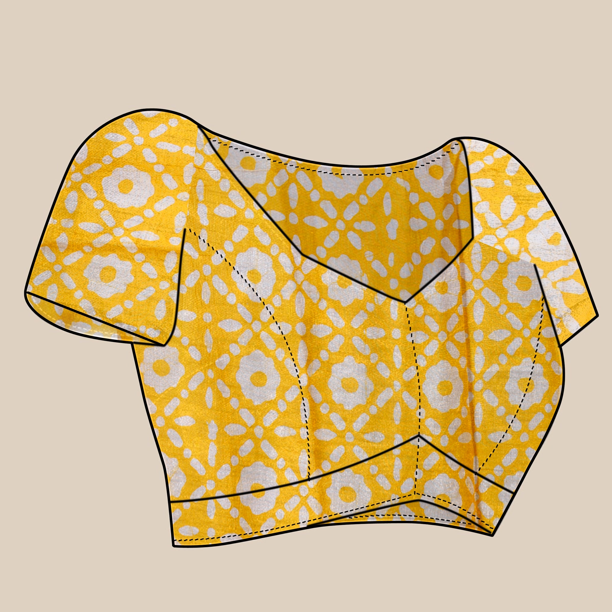 Vedant Vastram Designer Digital Print Batik Saree - Yellow | Grocsy