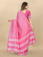 Vedant Vastram Designer Digital Print Batik Saree - Pink | Grocsy