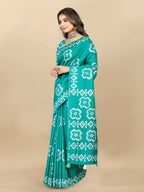 Vedant Vastram Designer Digital Print Batik Saree - Rama | Grocsy
