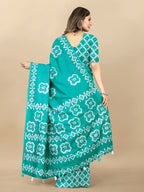 Vedant Vastram Designer Digital Print Batik Saree - Rama | Grocsy