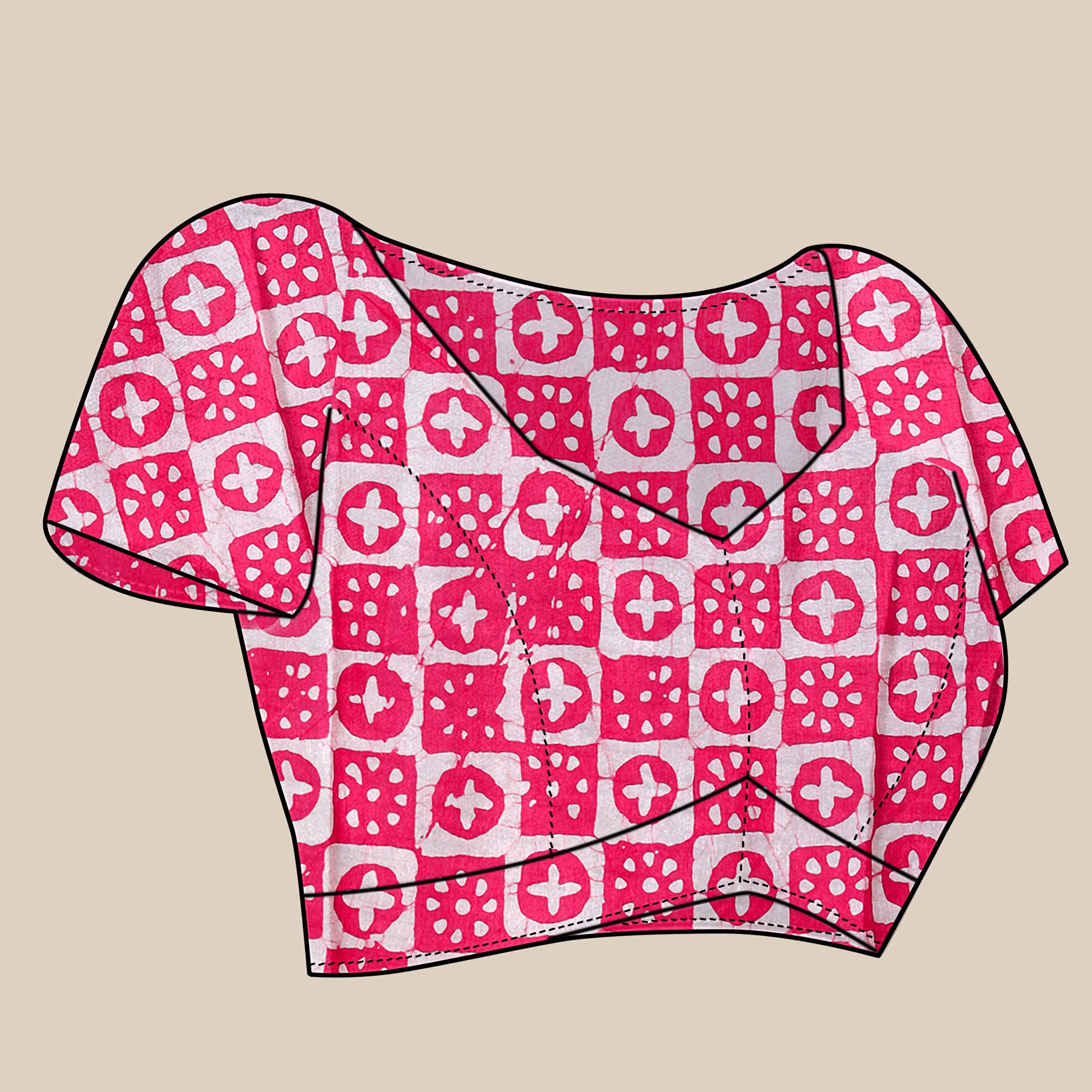 Vedant Vastram Designer Digital Print Batik Saree - Pink | Grocsy