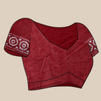 Vedant Vastram Designer Digital Print Batik Saree - Maroon | Grocsy