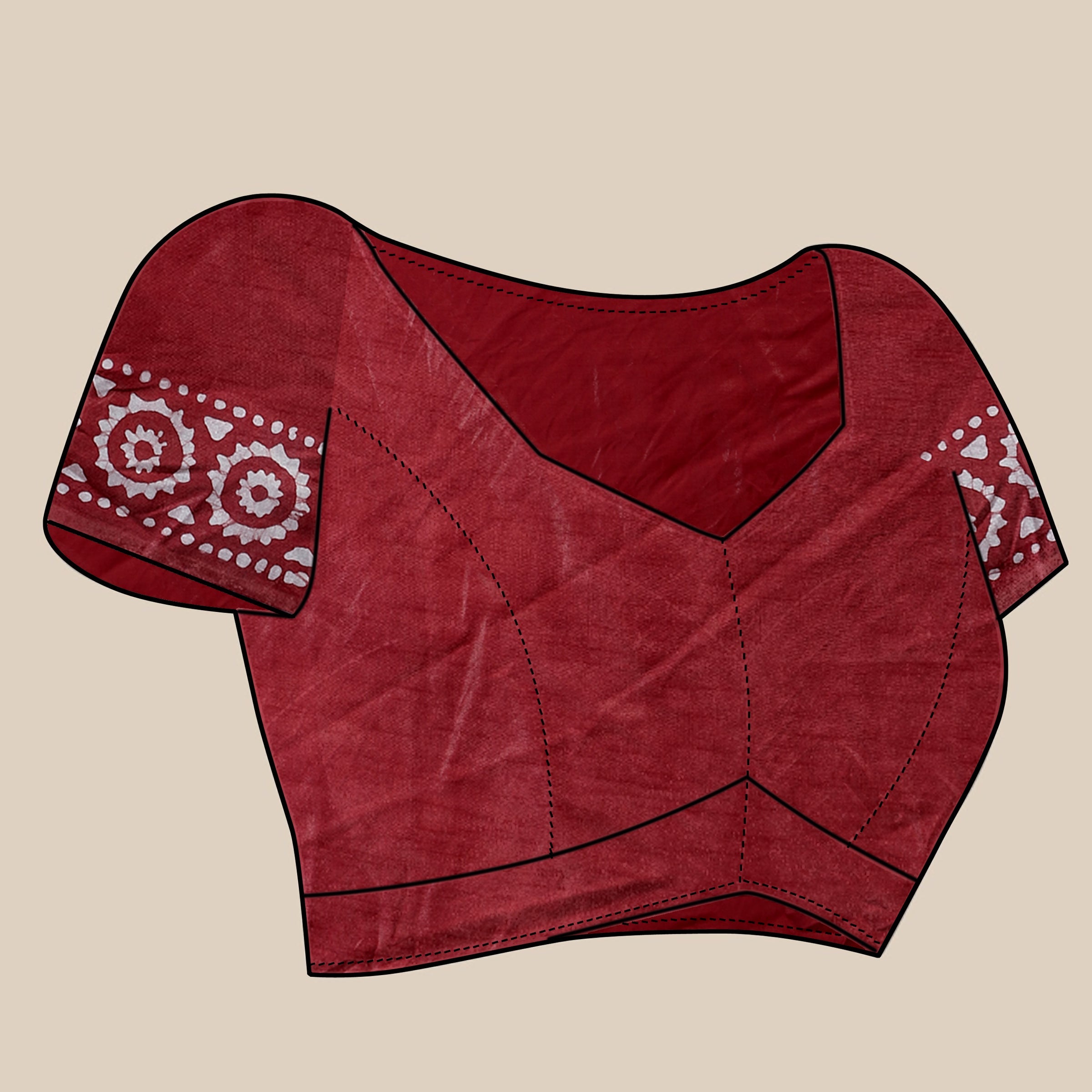 Vedant Vastram Designer Digital Print Batik Saree - Maroon | Grocsy