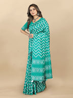 Vedant Vastram Designer Digital Print Batik Saree - Rama | Grocsy