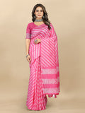 Vedant Vastram Designer Digital Print Batik Saree - Pink | Grocsy