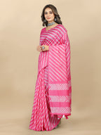 Vedant Vastram Designer Digital Print Batik Saree - Pink | Grocsy