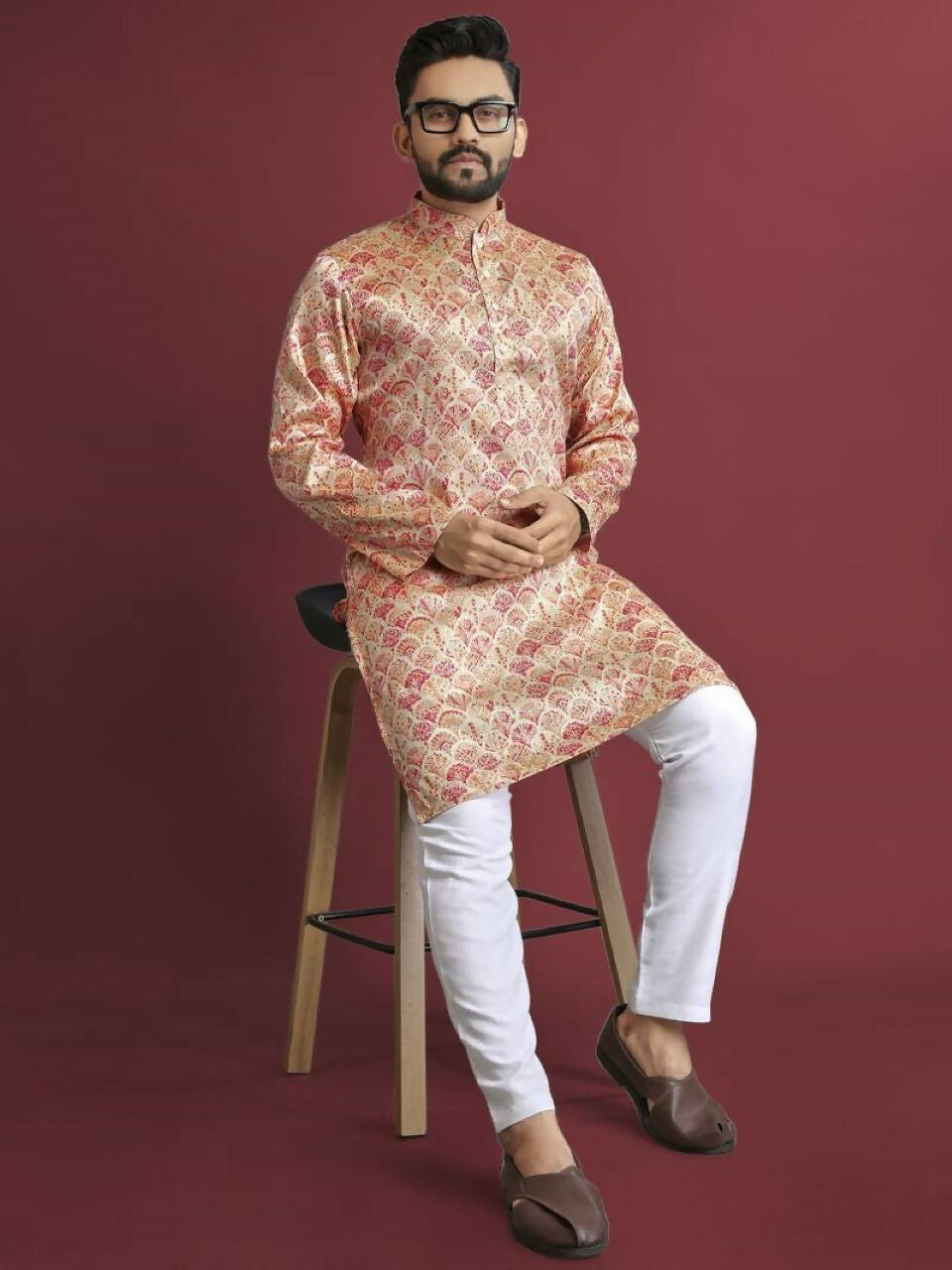 Anaita Multicolour Printed Pure Silk Straight Kurta | Grocsy