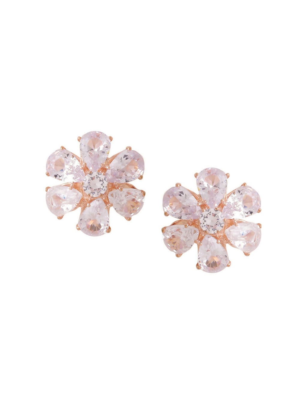 NVR Women Golden Cz Studded Studs Earrings | Grocsy