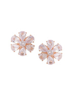 NVR Women Golden Cz Studded Studs Earrings | Grocsy