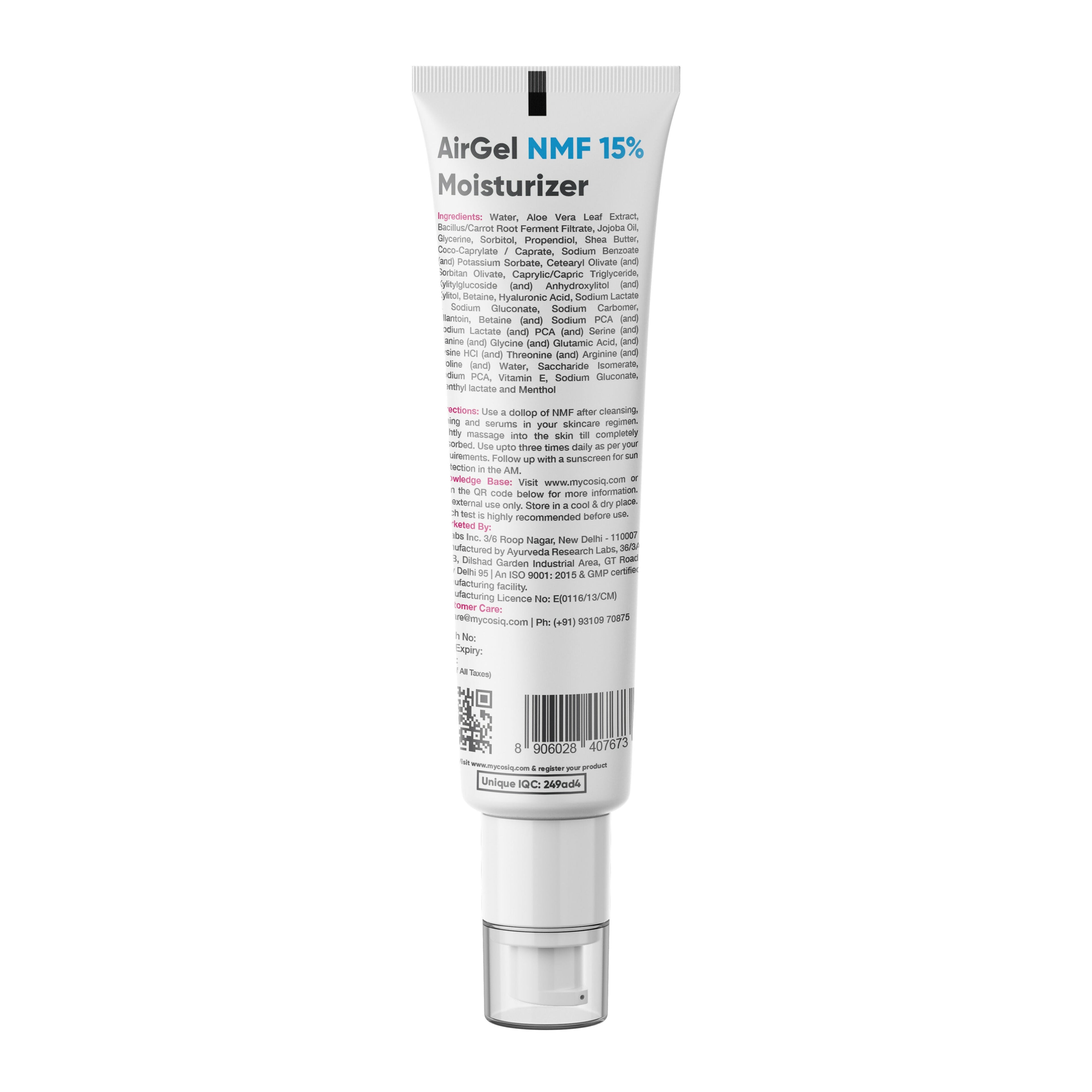 Cos-IQ AirGel NMF 15% for Dry to Normal Skin Moisturizer | Grocsy