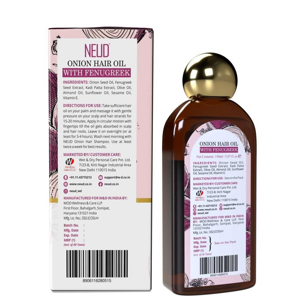 Neud Onion Hair Oil with Fenugreek | Grocsy