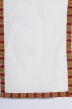 Little Bansi Girls Cotton Kurta frock with Sharara & Dupatta - Brown & Cream | Grocsy