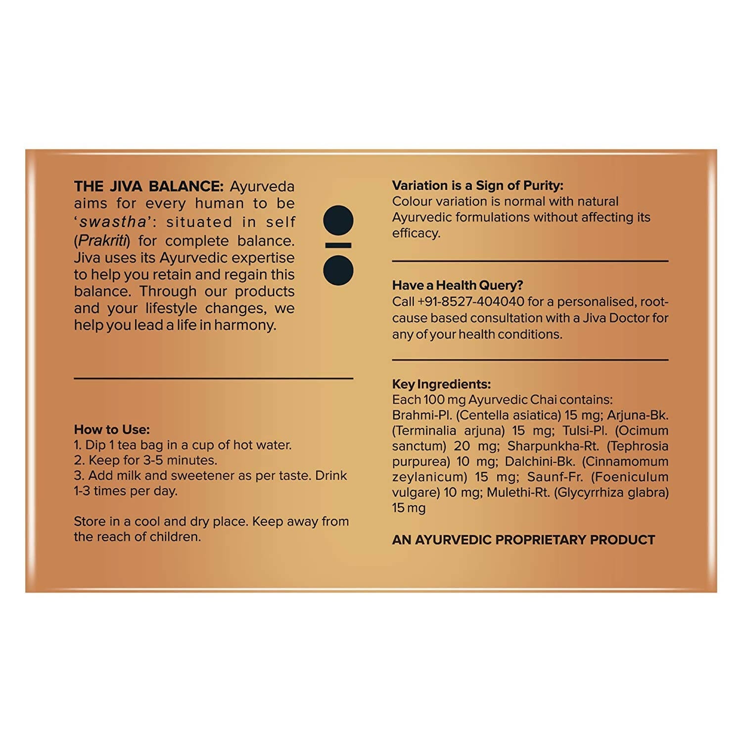Jiva Ayurveda Ayurvedic Chai | Grocsy
