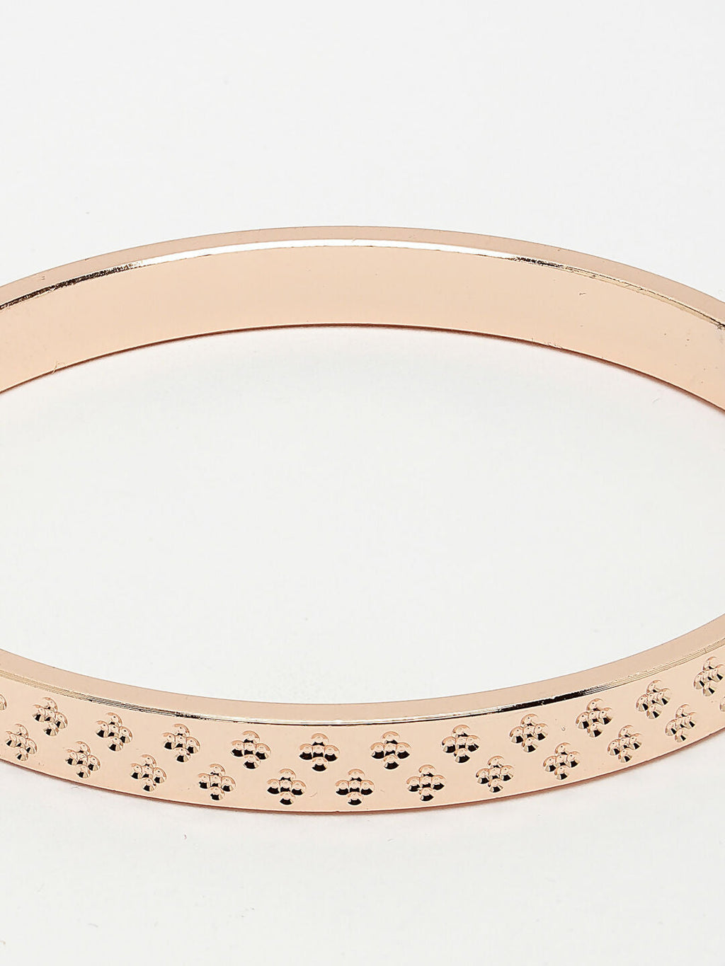 NVR Men's Rose Gold Stainless Steel Kada Bracelet