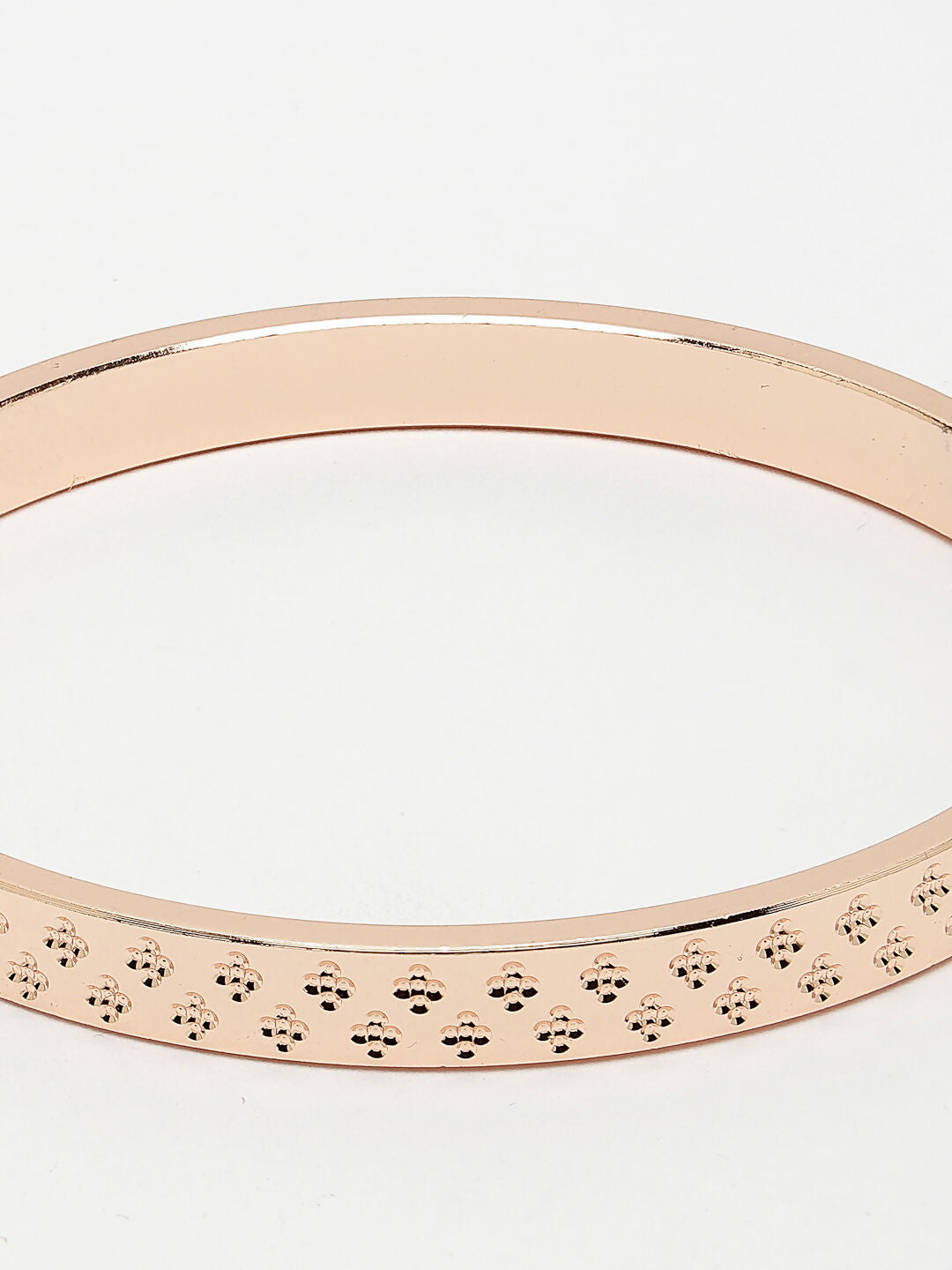 NVR Men's Rose Gold Stainless Steel Kada Bracelet