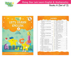 Rising Star Lets Learn English & Maths Activity Books Set A|Set of 2| Ages 3-7 Year| Number, Alphabets, Pattern Writing | Grocsy