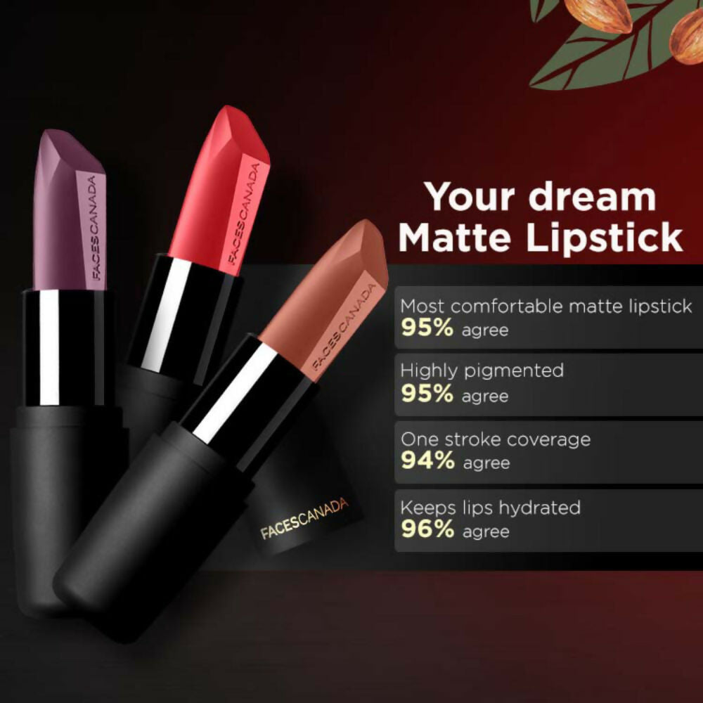 Faces Canada Weightless Matte Finish Lipstick - Pink Sugar 04 | Grocsy