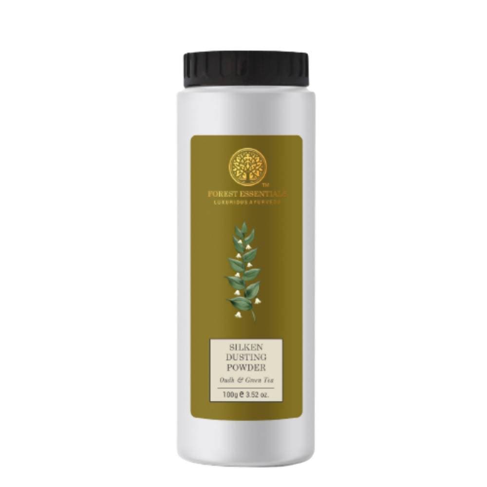 Forest Essentials Silken Dusting Powder Oudh & Green Tea | Grocsy