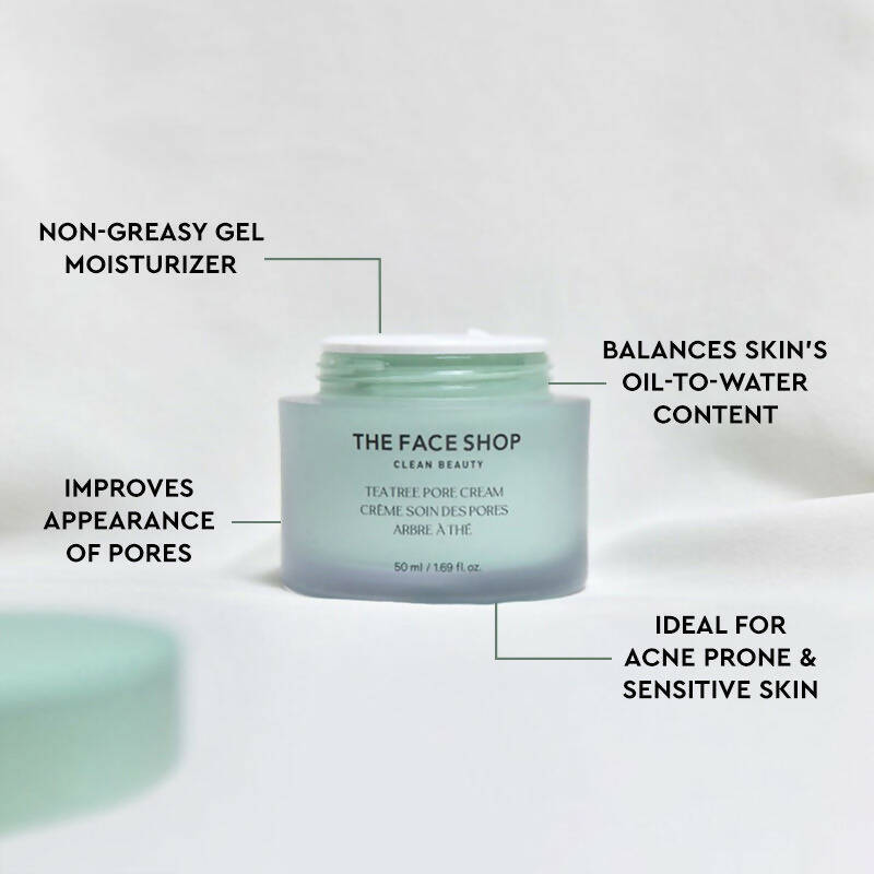 The Face Shop Tea Tree Pore Cream For Oily & Acne Prone Skin - Korean Skincare | Grocsy