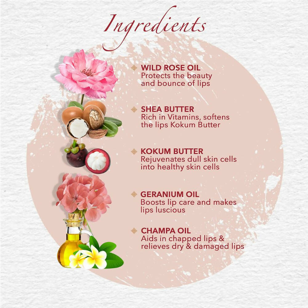 Khadi Essentials Wild Rose Lip Balm with Shea Butter & Essential Oils | Grocsy
