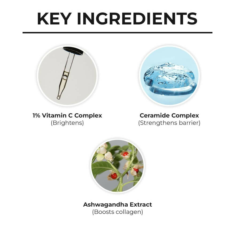 Dr. Sheth's Ceramide & Vitamin C Oil Free Moisturizer Hydrate & Brighten Skin With Vitamin C, Ceramide & Ashwagandha, For All Skin Types | Grocsy