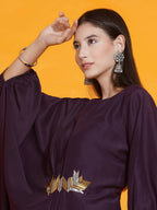Women Republic Purple Fusion Style Kurta With Hand Embellishment And Pants | Grocsy