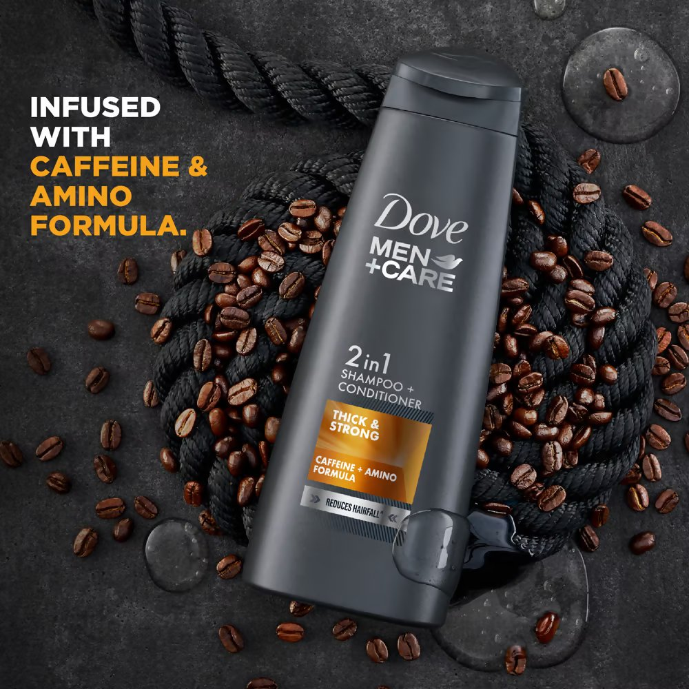 Dove Men + Care Thick & Strong 2 In 1 Shampoo + Conditioner | Grocsy