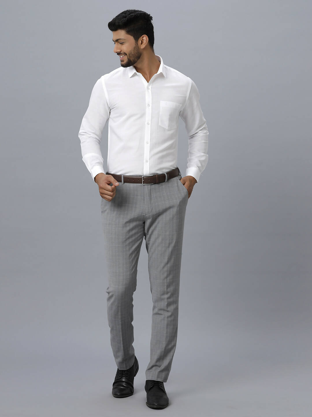 Ramraj Cotton Mens Full Sleeve White Shirt Plus Size - Justice White | Grocsy