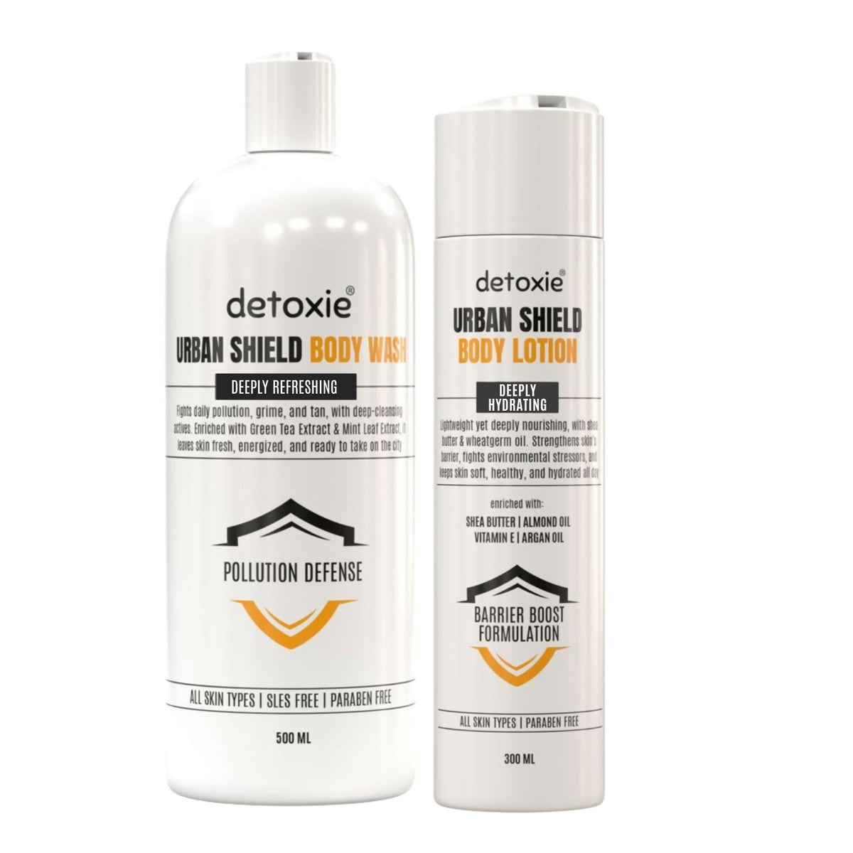 Detoxie Body Wash & Body Lotion Combo - Urban Shield | Grocsy