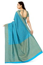 Mimosa Women's Patola Art Silk Turquoise Blue Saree | Grocsy