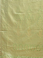 Shree Shyam Fashion Aura Silk Cream Light Green Banarasi Silk Saree | Grocsy