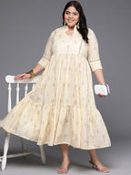 Ahalyaa Women's Traditional wear Ethnic Dress - Off White | Grocsy