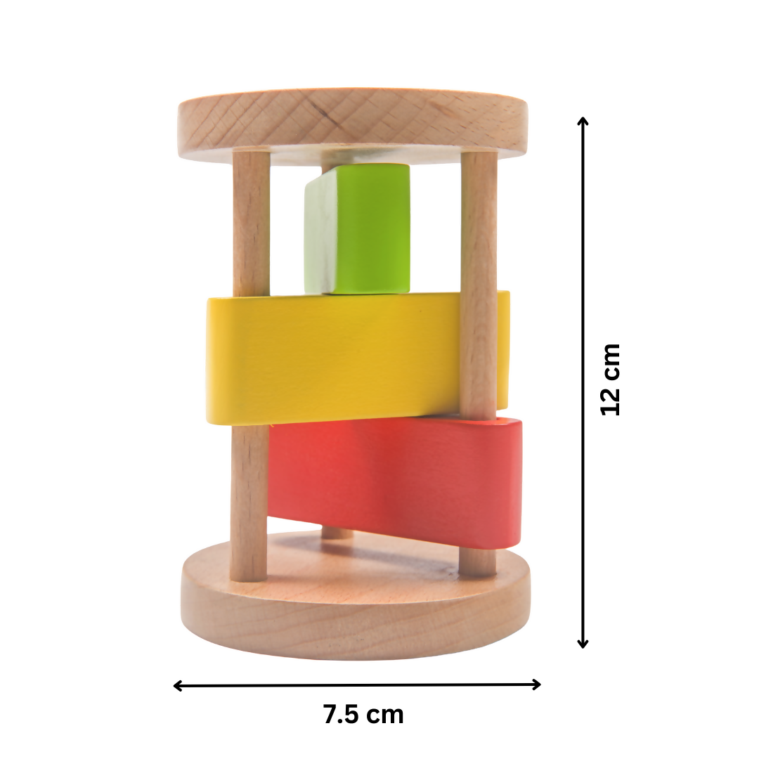 Nesta Toys Wooden Rattle Roll Clacker for Babies (6+ Months), Musical Toy for Sensory Exploration and Fine Motor Skills Development, Montessori Toy | Grocsy