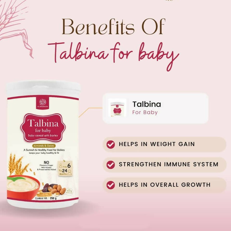 Al Masnoon Talbina For Baby with Almonds & Dates 6 to 24 Months | Grocsy