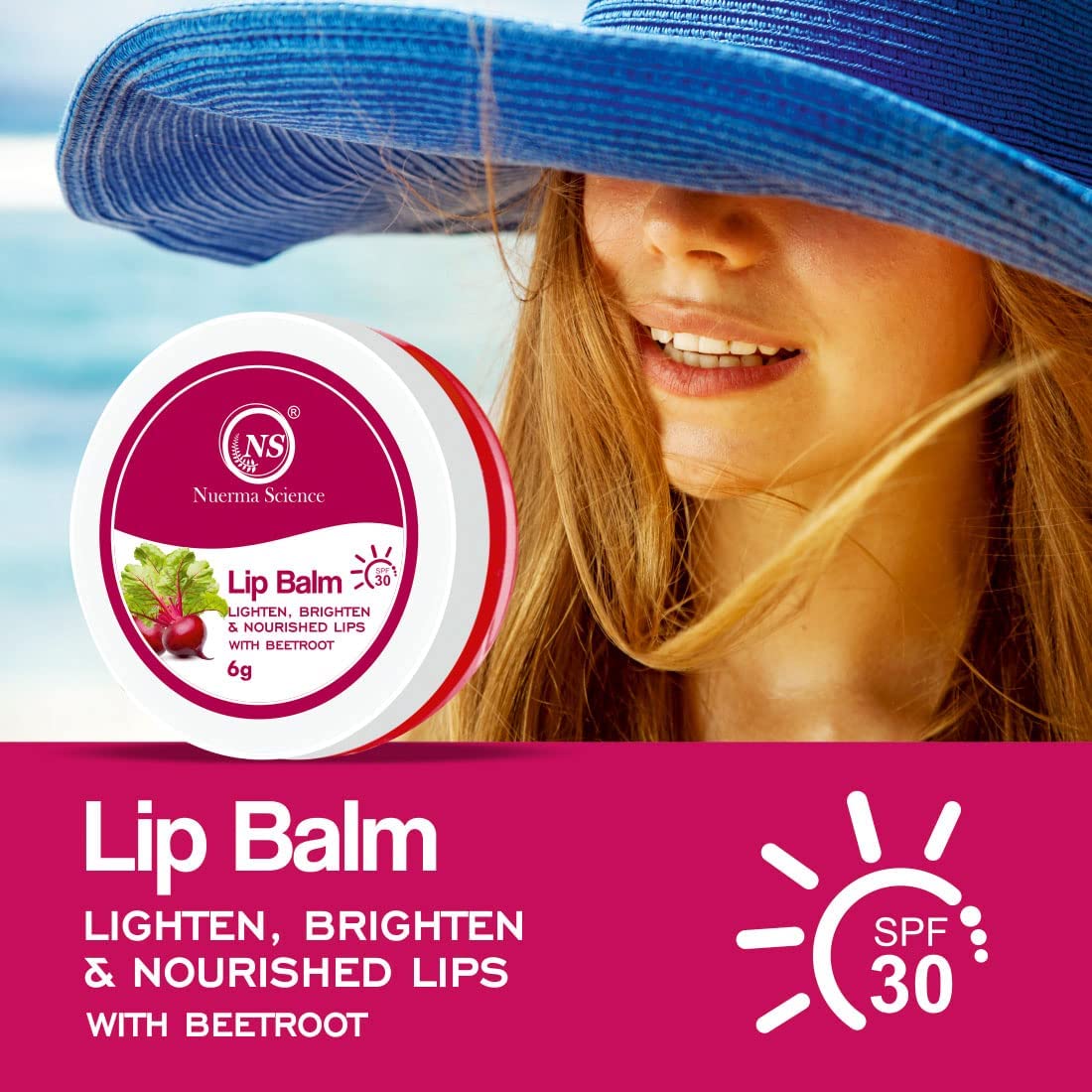 Nuerma Science Beetroot Lip Balm | Lighten, Brighten & Nourished Lips | Grocsy