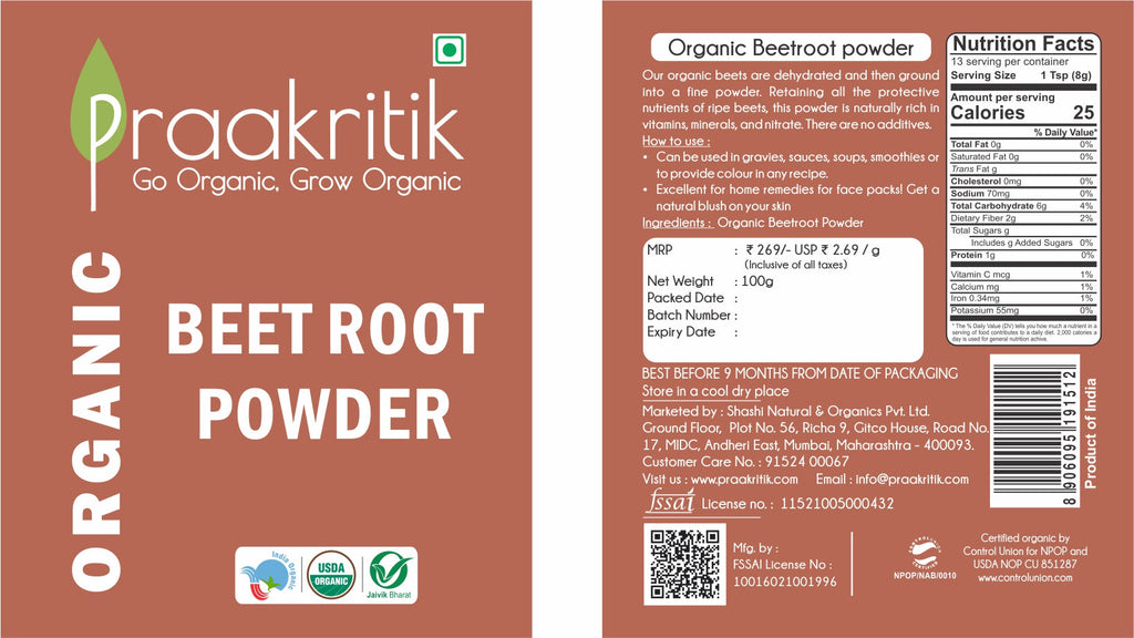Praakritik Organic Beet Root Powder | Grocsy